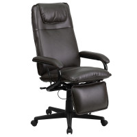 Flash Furniture High Back Brown Leather Executive Reclining Office Chair BT-70172-BN-GG